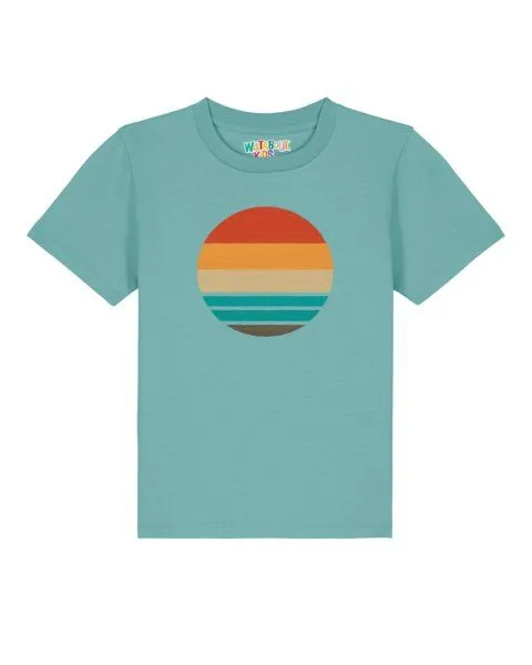 watabout.kids watabout.kids T-Shirt Kinder Retro Sunset Ocean, Teal monstera, – Produktbild 1 von 2