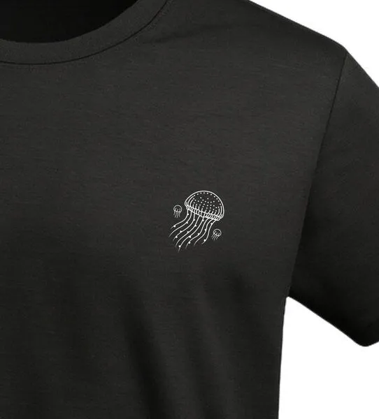 vis wear vis wear Qualle Familie - Organic Shirt, Schwarz, – Produktbild 1 von 3