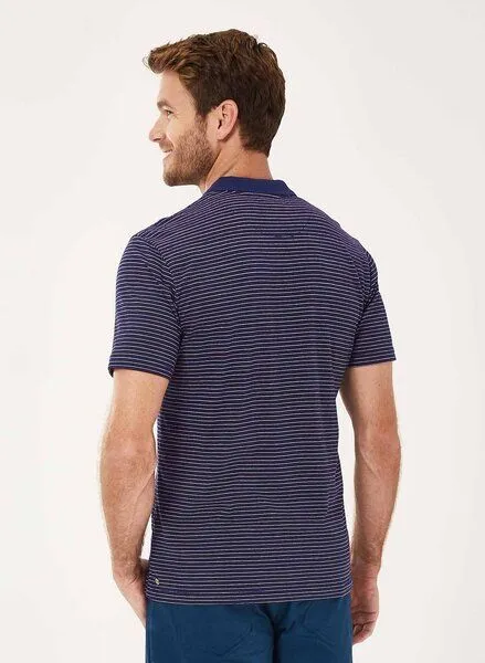 ORGANICATION ORGANICATION Poloshirt aus Bio-Baumwolle mit Ringelmuster, Navy stripe, – Produktbild 4 von 4