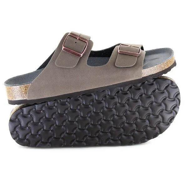 Vegetarian Shoes Vegetarian Shoes Vegane Sandale - Two Strap Sandal Fake Suede (Stone) – Produktbild 2 von 3
