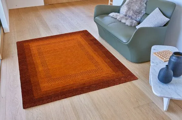 Prolana Prolana Handgefertigter Teppich "Sunrise" aus Wolle in Rot-Orange – Produktbild 3 von 3