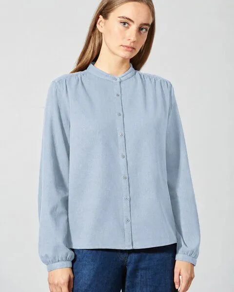 HempAge HempAge Feminine Stehkragenbluse Hanf/Biobaumwolle, Smoke (grau), – Produktbild 1 von 4