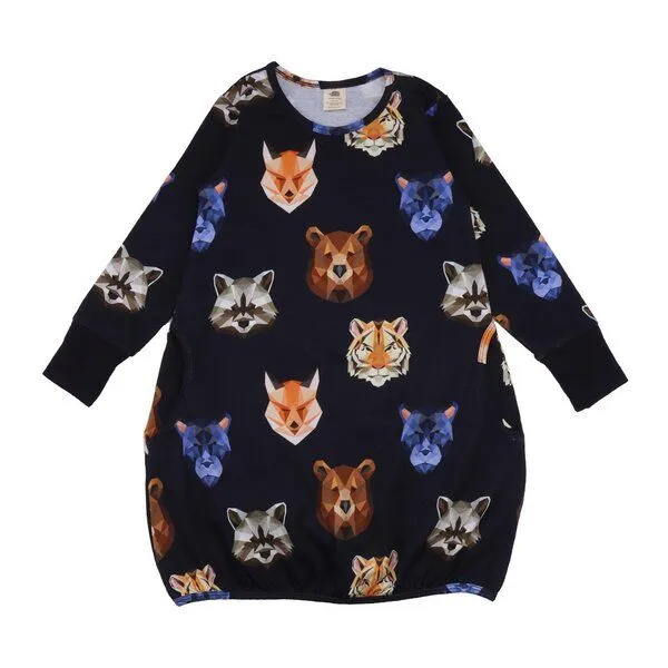 Walkiddy Baby Kleid Dunkelblau „Reflection Animals“ aus GOTS-zertifizierter Bio-Baumwolle – Walkiddy – Produktbild 1 von 2