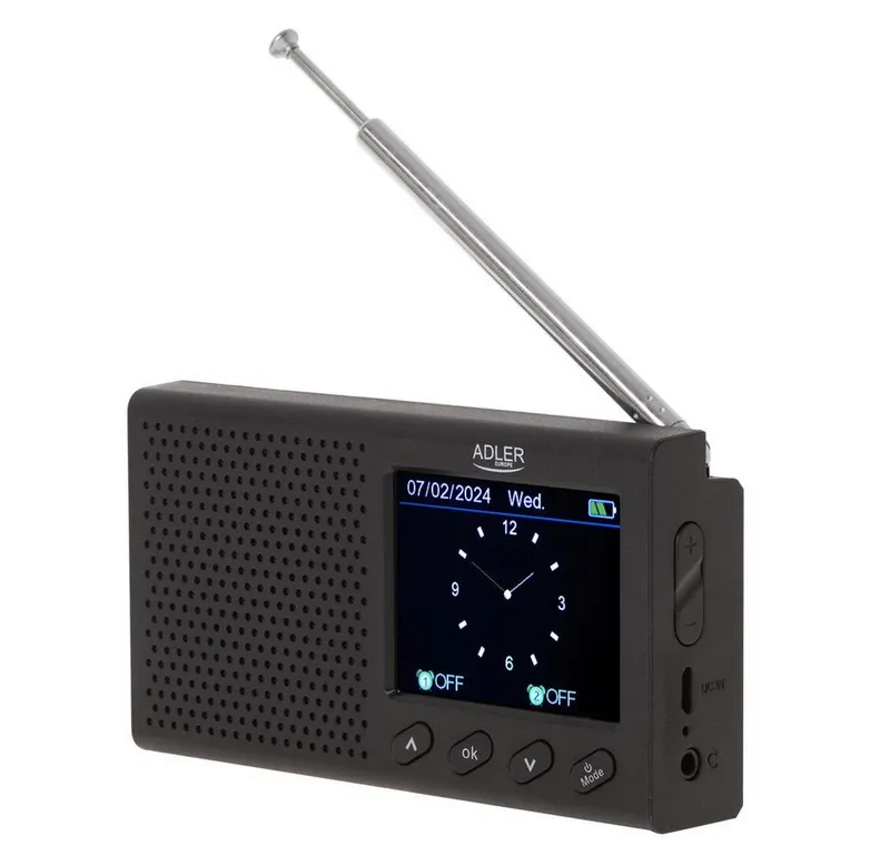 ADLER EUROPE AD 1198 UKW-Radio (FM 87,5 108 MHz, 20 Sender, Bluetooth, LCD-Display, Digital, schwarz), Schwarz, – Produktbild 4 von 5