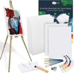 Artina Kreativset Santorini Malset, Mehrfarbig, 30-tlg., bis 100 cm, inkl. Staffelei, Perfektes Starterset, inkl. 12 Acrylfarben & Zubehör, inkl. Zeichenset – Produktbild 1 von 1
