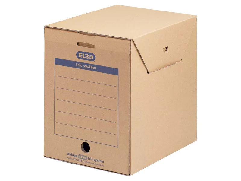 Elba Elba Sammelcontainer 'tric system maxi' mit Verschlusslasche, DIN A4, Naturbraun, – Produktbild 2 von 3