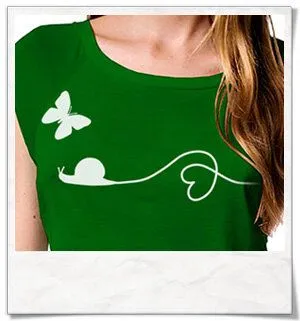 Picopoc Picopoc Schnecke und Schmettelring Bambus-T-Shirt, Grün, – Produktbild 3 von 4