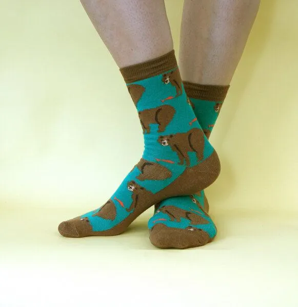 Fräulein Prusselise Fräulein Prusselise Grizzly Socken petrol braun bunt gemustert – Produktbild 2 von 3