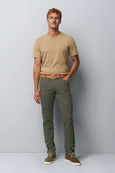 M 5 BY MEYER M 5 BY MEYER Summer Structure baumwoll Five Pocket, Grün (oliv), – Produktbild 1 von 5