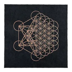 Veskor Cassiopeia Veskor Cassiopeia METAFLOWER Heilige Geometrie Linoldruck | 35 × 35 cm | Kupfer auf Schwarz – Produktbild 1 von 1