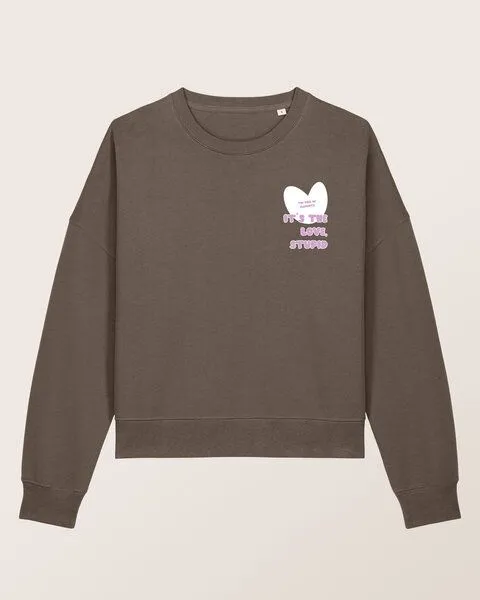 THE FACE OF ELEMENTS The Face of Elements It's the Love Stupid - Relaxed Boxy Fit Sweatshirt aus 100% Bio-Baumwolle, Mocha (braun), – Produktbild 1 von 3