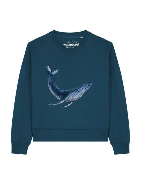 watapparel watapparel Sweatshirt Frauen Wal, Deep teal, – Produktbild 1 von 2