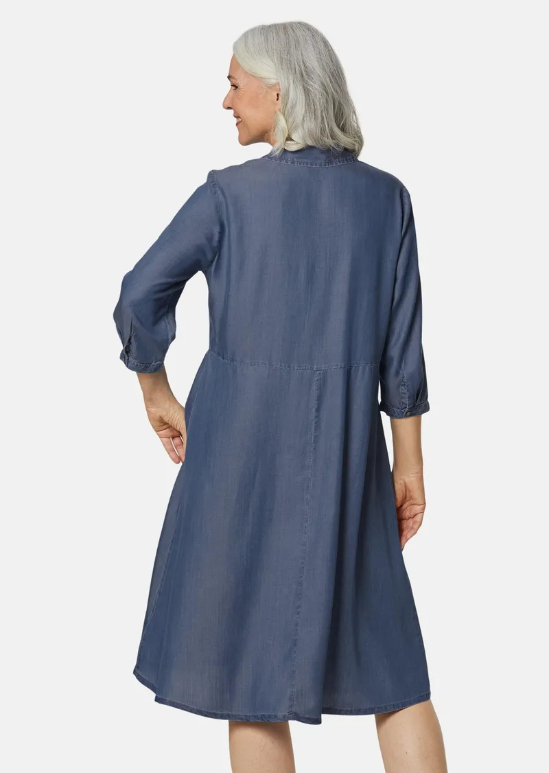 Kleid mit Hemdblusenkragen - blau - Gr. 48 von Goldner Fashion, Blau, – Produktbild 2 von 2