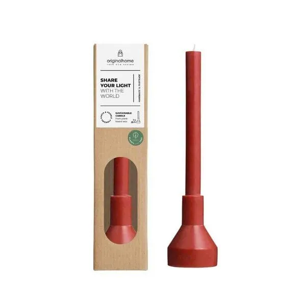 Originalhome Originalhome Natürliche Skulpturale Kerze mit Halter aus Pflanzenwachs, Rot (warmes rot), – Produktbild 1 von 1