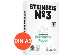 Steinbeis 500 Blatt Steinbeis Recycling-Kopierpapier "No.3, PureWhite" DIN A3 – Produktbild 1 von 1