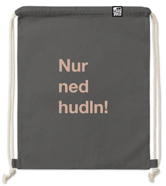 Gary Mash Gary Mash Gym Bag Nur ned hudln! aus Biobaumwolle, Grau, – Produktbild 1 von 1