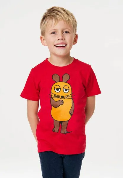 LOGOSH!RT LOGOSH!RT Die Sendung mit der Maus Die Maus Kinder Bio T-Shirt, Rot, – Produktbild 4 von 4