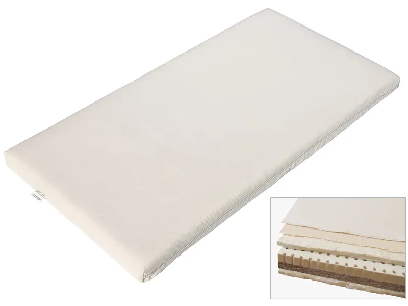 HANS NATUR HANS NATUR Bio-Kindermatratze Kokos-Naturlatex Bio-Schurwolle Wendematratze 70x140 cm – Produktbild 2 von 2