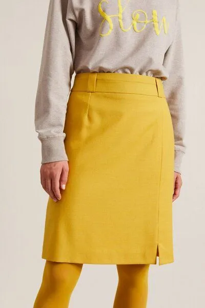 LANIUS LANIUS ROCK mit Schlitz aus Bio-Schurwolle mit recyceltem Polyester, Saffron, – Produktbild 2 von 4