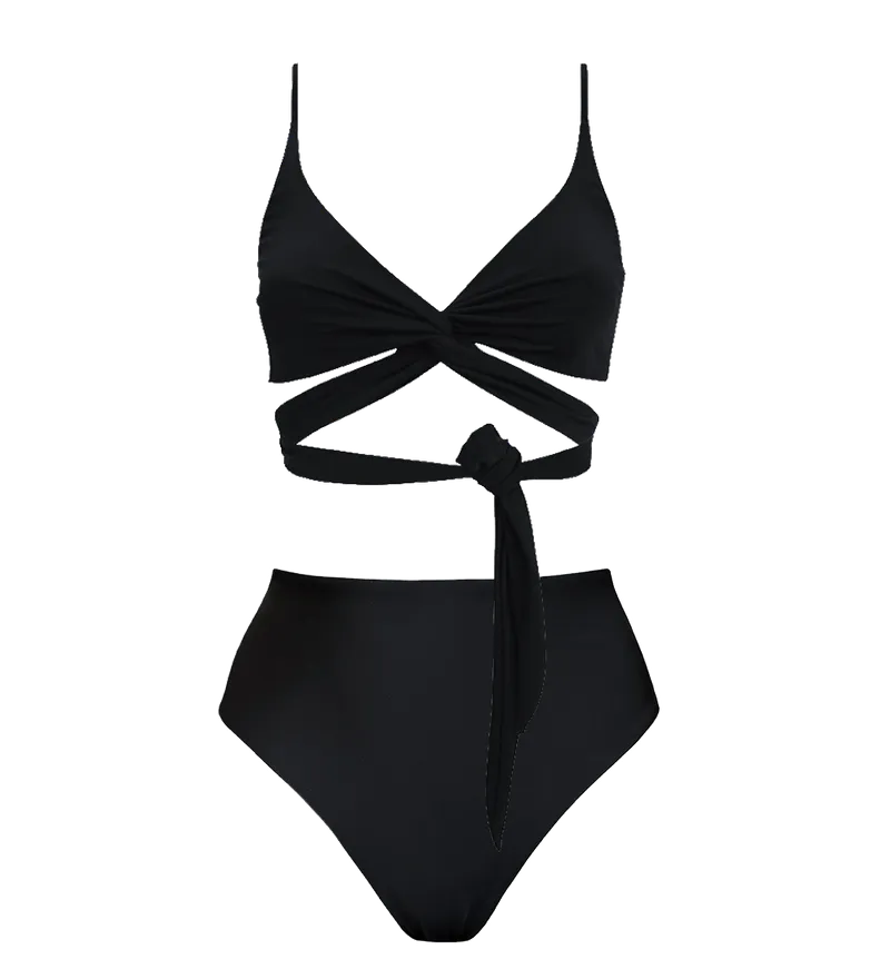 Anekdot Anekdot Damen vegan Lin + Skyline High Bikini, Schwarz, – Produktbild 1 von 2
