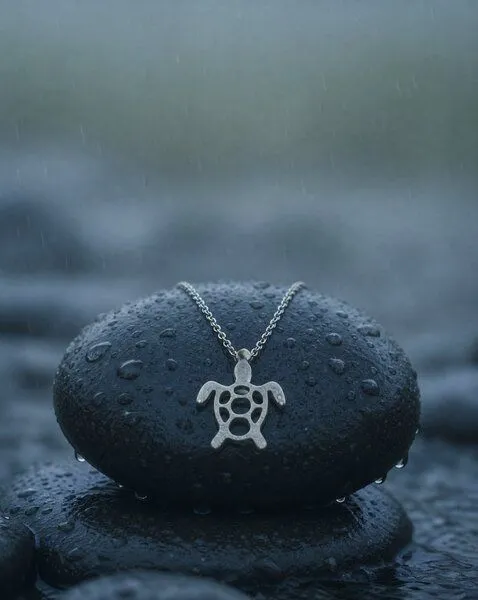 Zeachild Zeachild Kette mit Schildkröte Var. C aus Edelstahl, Silber, – Produktbild 1 von 5