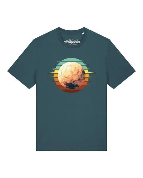 watapparel watapparel T-Shirt Unisex Pluto Retro Sunset, Stargazer, – Produktbild 1 von 2