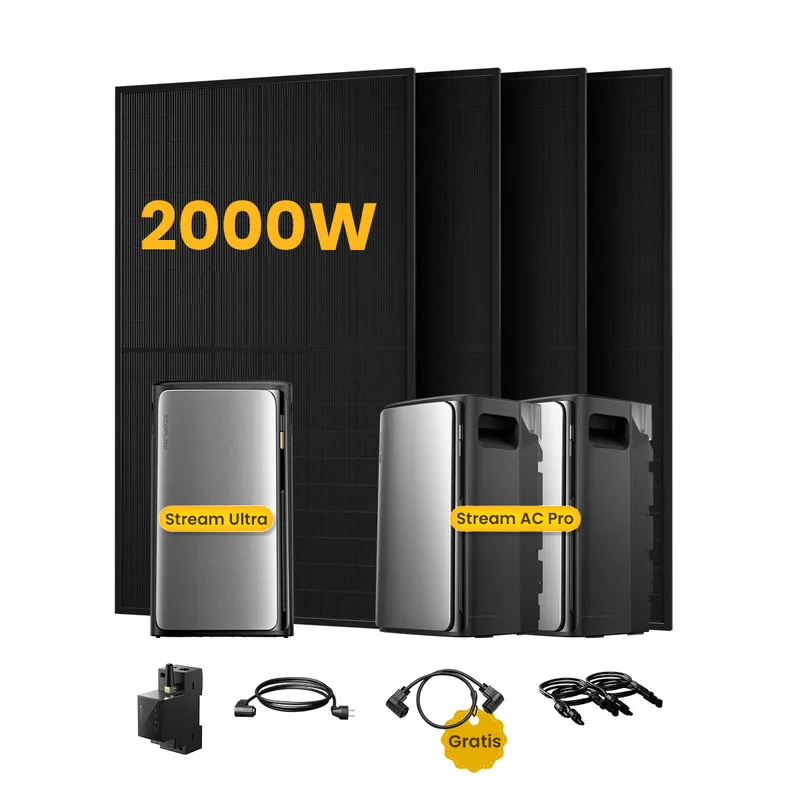 EcoFlow EcoFlow Stream Ultra, All-in-One Speicher für Balkonkraftwerke, mit 4 x 500W Bifaziale Solarmodule, by Powerness (deal) - Stream Ultra + 2 x Stream AC Pro | 5760Wh / 1 x Smart Meter / Standardversand – Produktbild 1 von 1