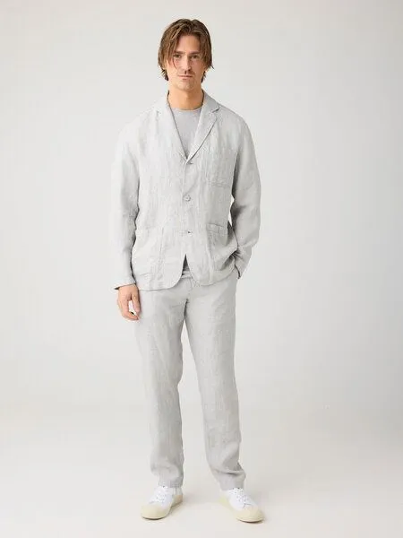 KnowledgeCotton Apparel KnowledgeCotton Apparel Leinen-Hose CHUCK, Ultimate grey - yarndyed, – Produktbild 3 von 4