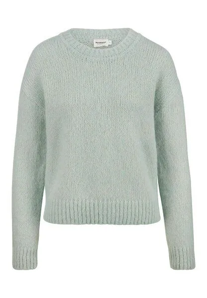 hessnatur hessnatur Strick Pullover Relaxed aus Alpaka mit Bio-Baumwolle, Polargrün, – Produktbild 3 von 4