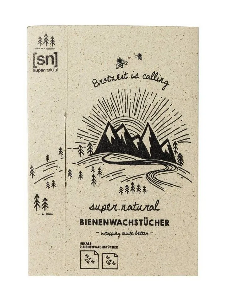 Super.Natural Super.Natural Bienenwachstücher Bienenwachstücher BEES WAX WRAPS, Doppelpack, 2-tlg., 2, antibakteriell, mehrfach wiederverwendbar, Beige, – Produktbild 3 von 5