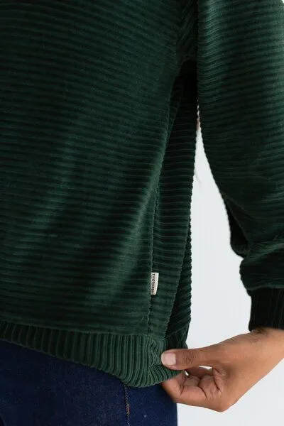 TWOTHIRDS TWOTHIRDS Velours-Sweatshirt Oleny, Dark green, – Produktbild 3 von 3