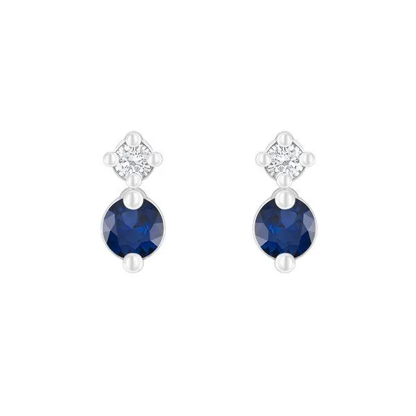 Eppi Eppi Minimalistische Ohrringe mit Saphiren und Diamanten Durante, Weiss, – Produktbild 1 von 4