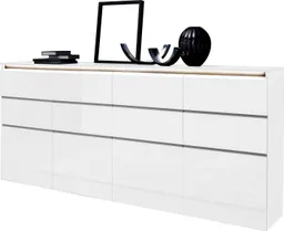 Home affaire Highboard Magic, Highboard, Hochschrank, Hochkommode, mit 4 Türen und 8 Schubkästen, Hochglanz lackiert, Breite 240cm – Produktbild 1 von 1