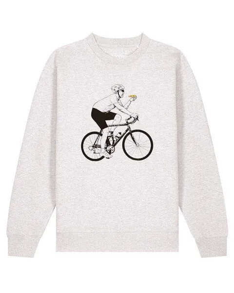 watapparel watapparel Sweatshirt Unisex Fahrrad und Pizza, Cool heather grey, – Produktbild 1 von 2
