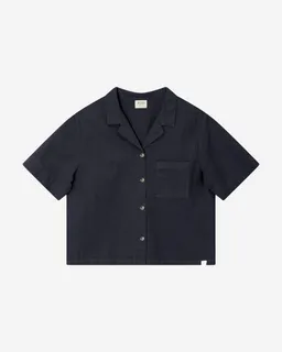 MATONA MATONA Damen vegan Hemd Seersucker Navy – Produktbild 1 von 1