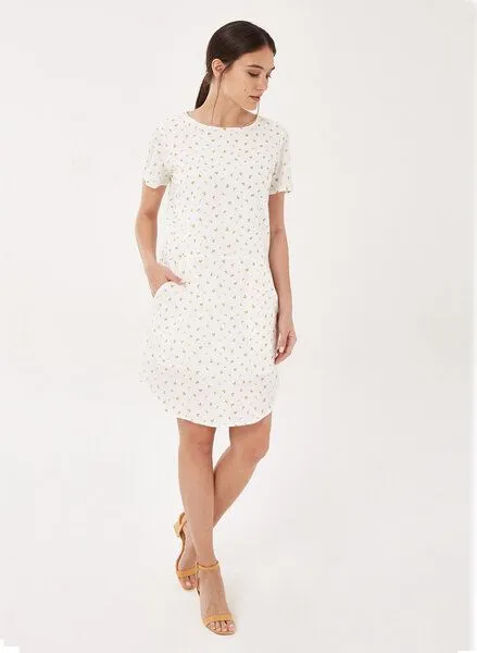 ORGANICATION ORGANICATION Kleid aus Bio-Baumwolle mit Allover-Print, White, – Produktbild 2 von 4