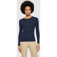 KnowledgeCotton Apparel KnowledgeCotton Apparel Langarmshirt - Rib Scoop neck long sleeved - aus Bio-Baumwolle, Blau (night-sky), – Produktbild 2 von 5