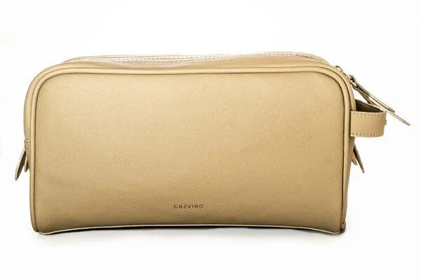 GREVIRO GREVIRO Kulturbeutel "L" aus Kaktusleder (vegan), Beige, – Produktbild 3 von 3
