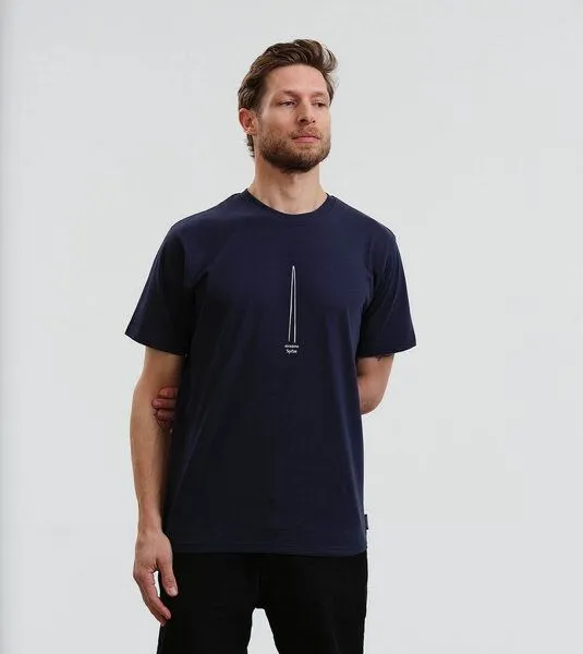 Gary Mash GARY MASH T-Shirt einsame Spitze aus Biobaumwolle, Dunkelblau, – Produktbild 2 von 4