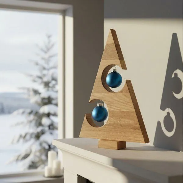 Baumkrone Baumkrone Deko-Weihnachtsbaum aus Eiche (2 Kugeln) – Produktbild 1 von 4