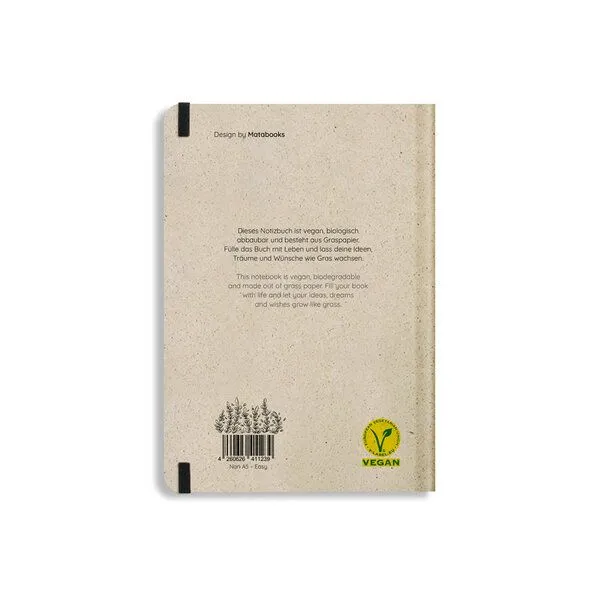 matabooks® matabooks® Nachhaltiges A5 Notizbuch/Journal/Schreibheft aus Süßgraspapier – Nari (punktiert), Easy, – Produktbild 4 von 5