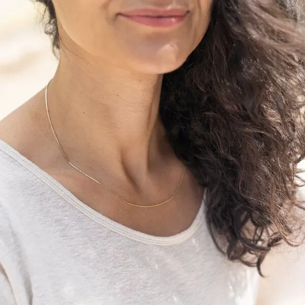 juni juni Choker Venezianerkette 45cm aus recyceltem Silber vergoldet – Produktbild 2 von 4