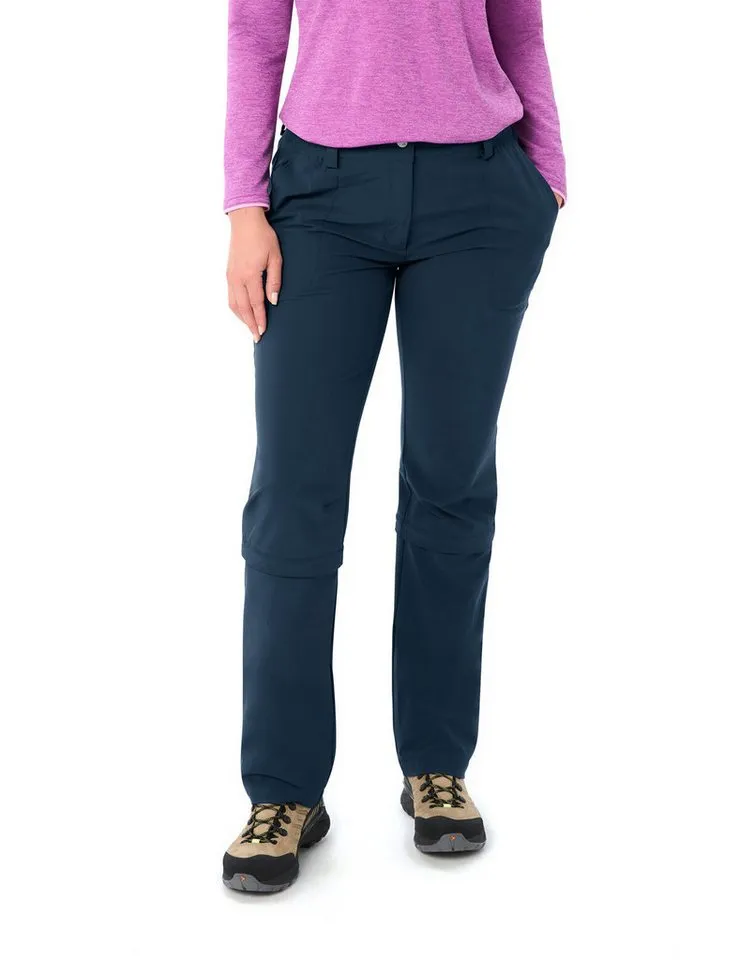 Vaude Vaude Zip-off-Hose WOMEN'S FARLEY STRETCH ZO CAPRI PANTS bequeme Passform, für sportliche Aktivitäten und Outdoor, Blau, – Produktbild 2 von 5
