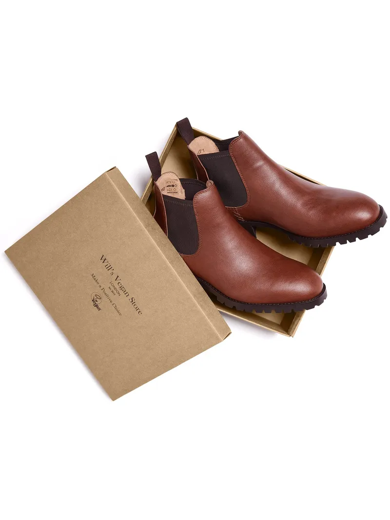 Will's Vegan Store Will's Vegan Store Damen vegan Chelsea-Stiefel Für Damen, Gefüttert, Wasserdicht, Kastanienbraun, Braun, – Produktbild 2 von 2