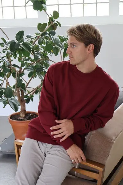 Kultgut Kultgut ProEarth Kollektion- Biofair hergestellt- Hochwertiger Sweaterpullover - For all day, Dunkelrot (burgund, – Produktbild 2 von 4