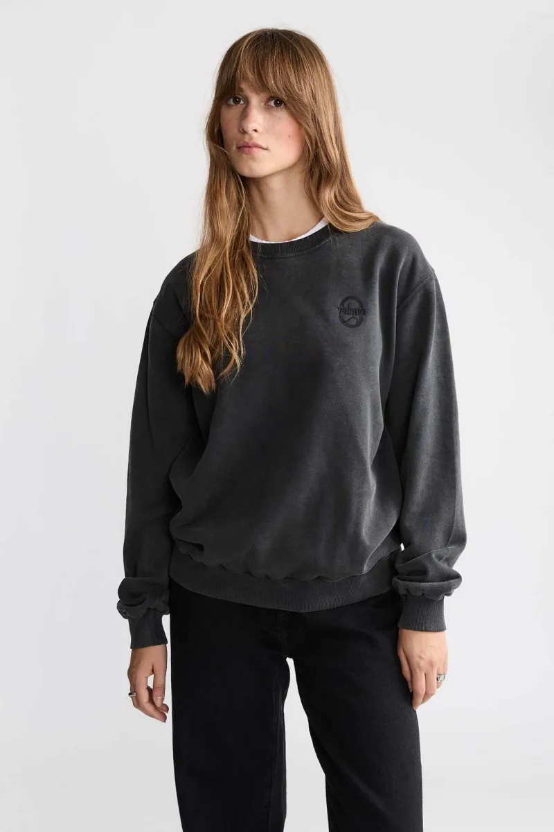 Yahmo Yahmo Damen vegan Sweatshirt Ilse Faded Schwarz, Schwarz, – Produktbild 2 von 2