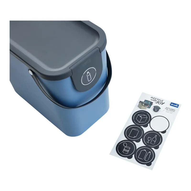rotho rotho Abfallbehälter "ALBULA" aus Recyclingkunststoff, 25 l, horizon blue – Produktbild 3 von 5