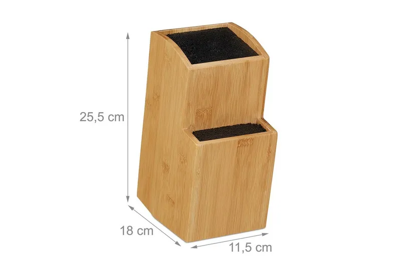 RELAXDAYS RELAXDAYS Messerblock zweistufig aus Bambus (1tlg), Braun|schwarz, – Produktbild 4 von 5