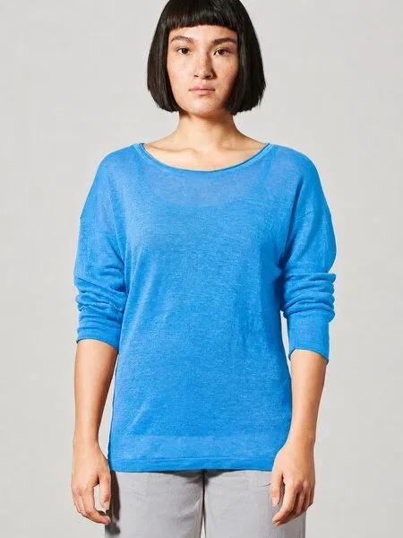 HempAge HempAge Damen Luftiger Pullover 100% Hanf, Topaz(blau), – Produktbild 2 von 4