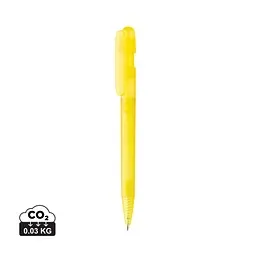 XD Collection Devin transparenter Stift aus GRS zertifiziertem rABS, gelb – Produktbild 1 von 1